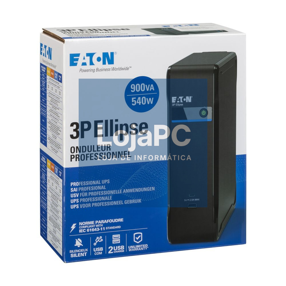 EATON 3P Ellipse 900 USB IEC 900VA/540W