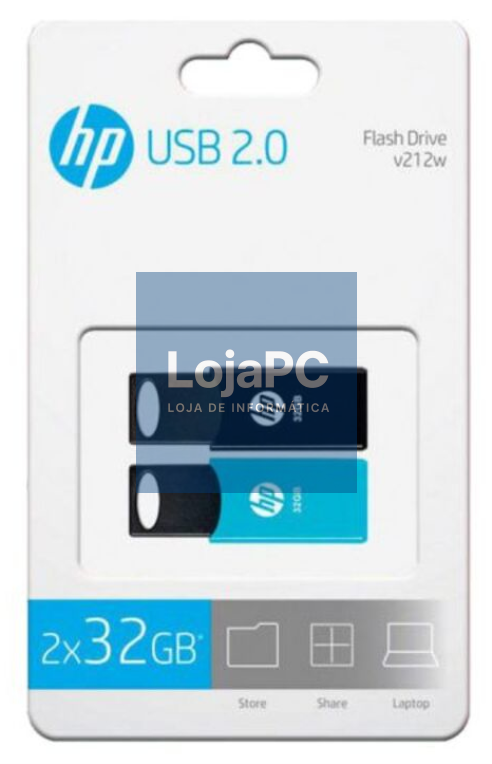 HP 2 x 32GB v212w USB 2.0 Twin Pack Pen Drive
