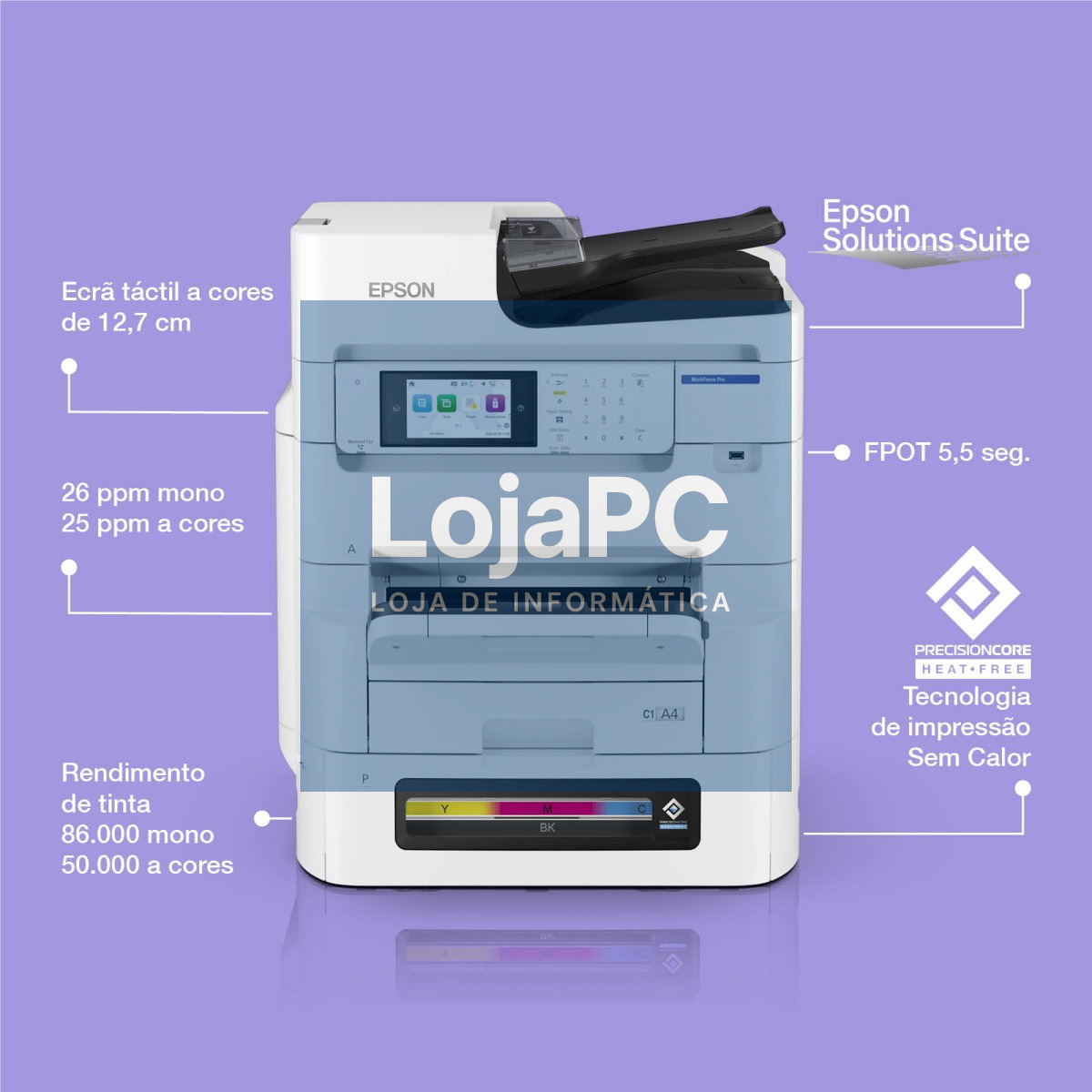 EPSON WorkForce Pro EM-C8101RDWF MFP colour inkjet A3 22ppm Copy 26ppm Print 400sheets USB LAN Wi-Fi