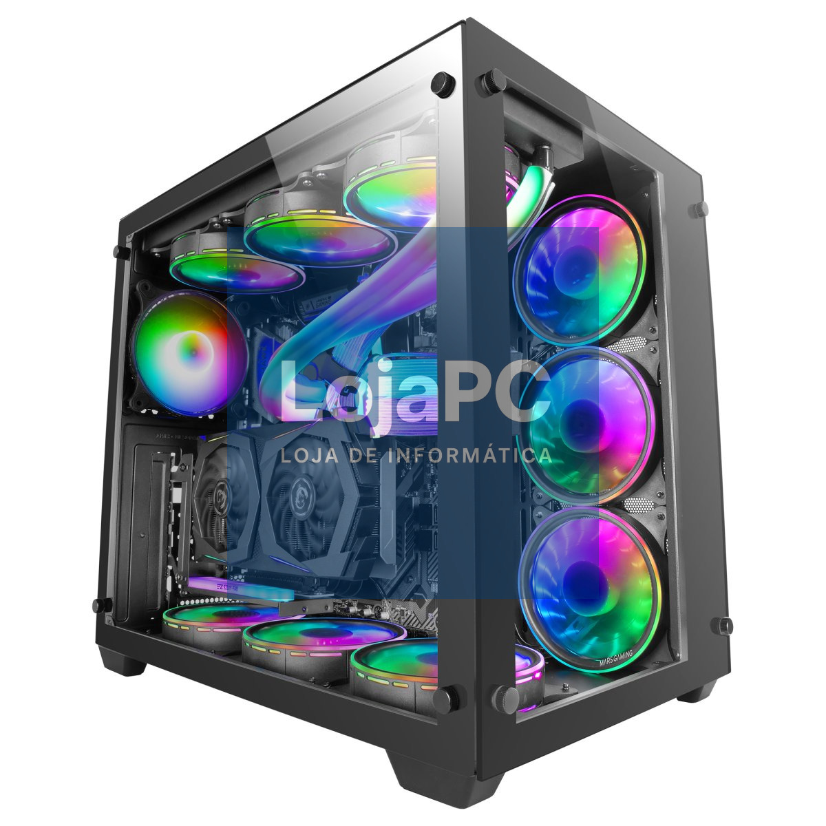 MARS GAMING MCV3 XXL PREMIUM CUSTOM E-ATX CASE FRONT & SIDE TEMPERED GLASS BLACK