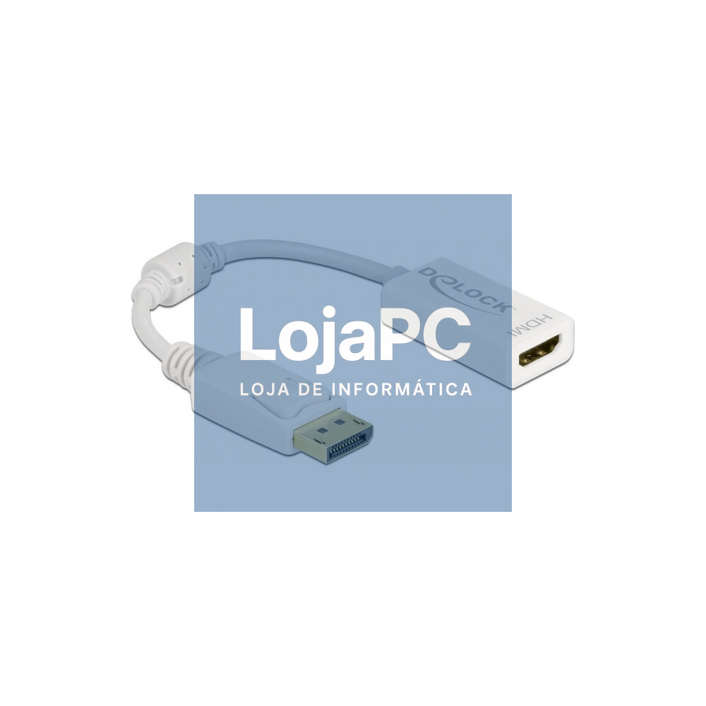 Adaptador Displayport M > HDMI F Delock Branco