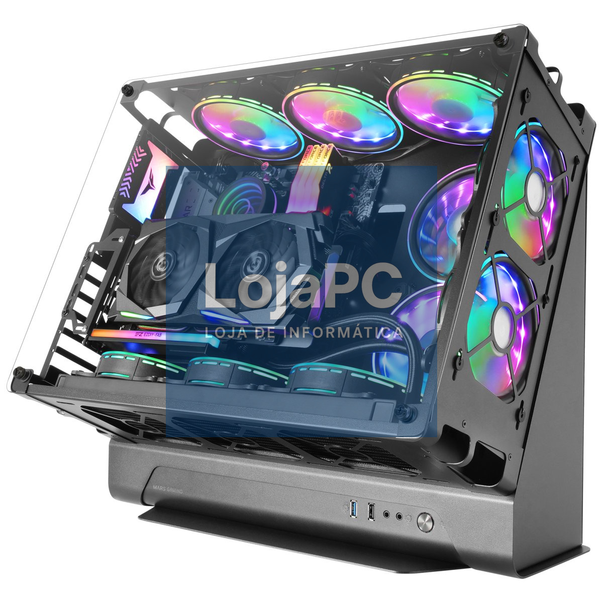 MARS GAMING MCB XL PREMIUM CUSTOM ATX CASE SIDE GLASS DUAL CHAMBER BLACK