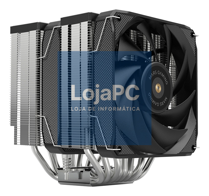 MARS GAMING MCPU-XU9 CPU COOLER DUAL TOWER 2X FDB COPPER PWM ULTRASILENT HYBRID FANS 9X HEATPIPE BPH ULTRA TECH 400W TDP BLACK