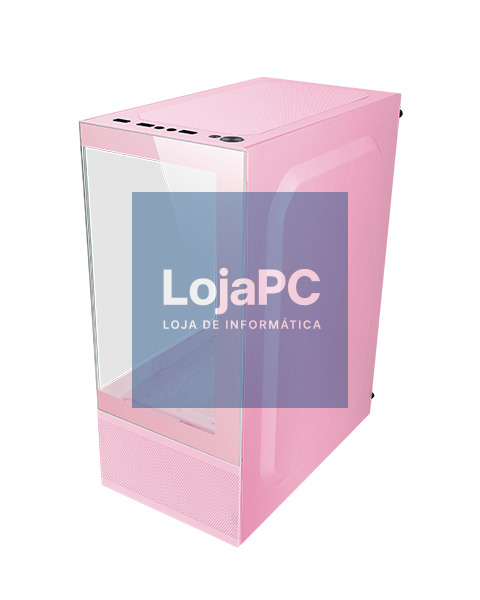 MARS GAMING MC-SE MICRO-ATX CASE FRONT & SIDE FRAMELESS GLASS PANEL BOTTOM MESH DESIGN PINK