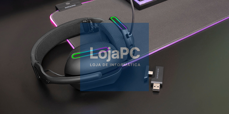 MARS GAMING MHW-PRO ARGB WIRELESS GAMING HEADSET TRIPLE-CONNECTIVITY BLUETOOTH 5.3 DUAL USB-C/USB-A 2.4GPRO & 3.5MM JACK 7.1 SURROUN