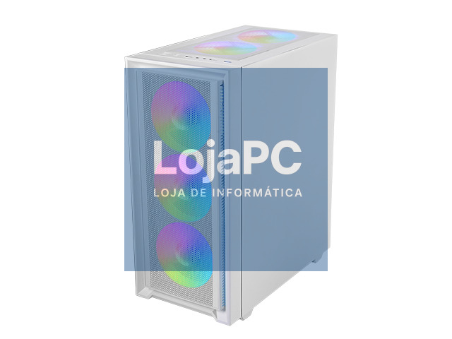 MARS GAMING MC-AIR ATX COMPUTER CASE 4X120MM FRGB FANS FRONT MESH TEMPERED GLASS SIDE PANEL DUAL CHAMBER DESIGN WHITE