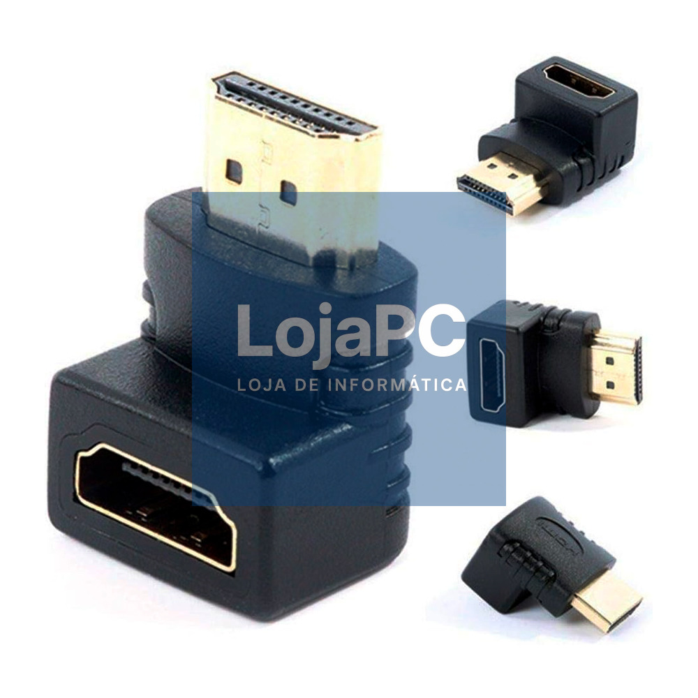 Adaptador HDMI F/HDMI F Angulado Preto — imagem 3
