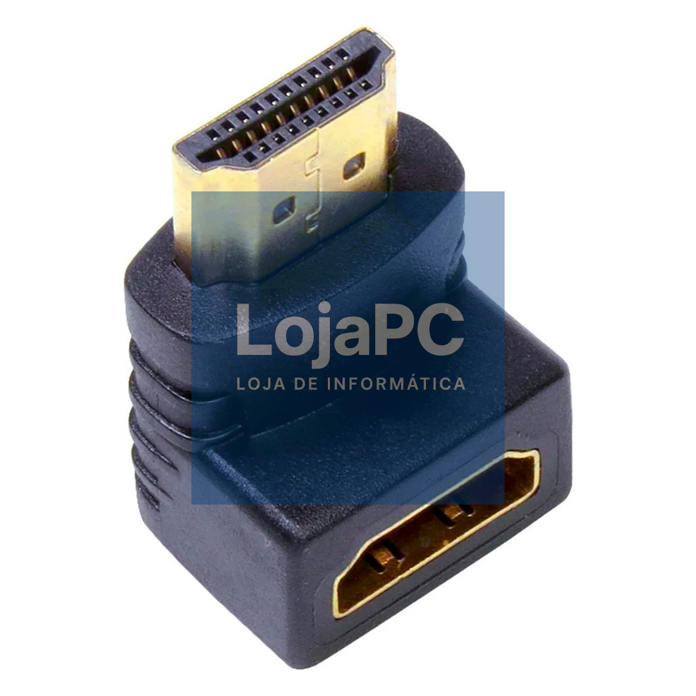 Adaptador HDMI F/HDMI F Angulado Preto — imagem 2