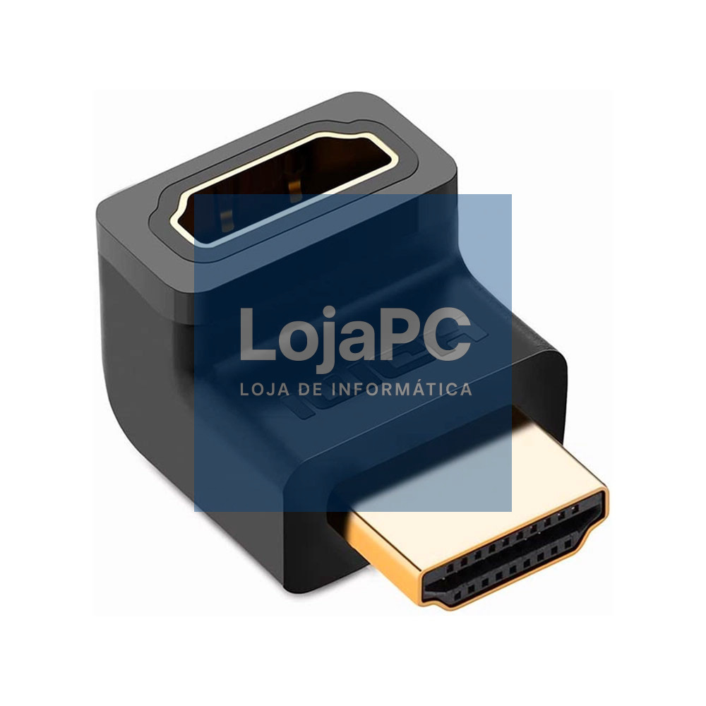 Adaptador HDMI F/HDMI F Angulado Preto
