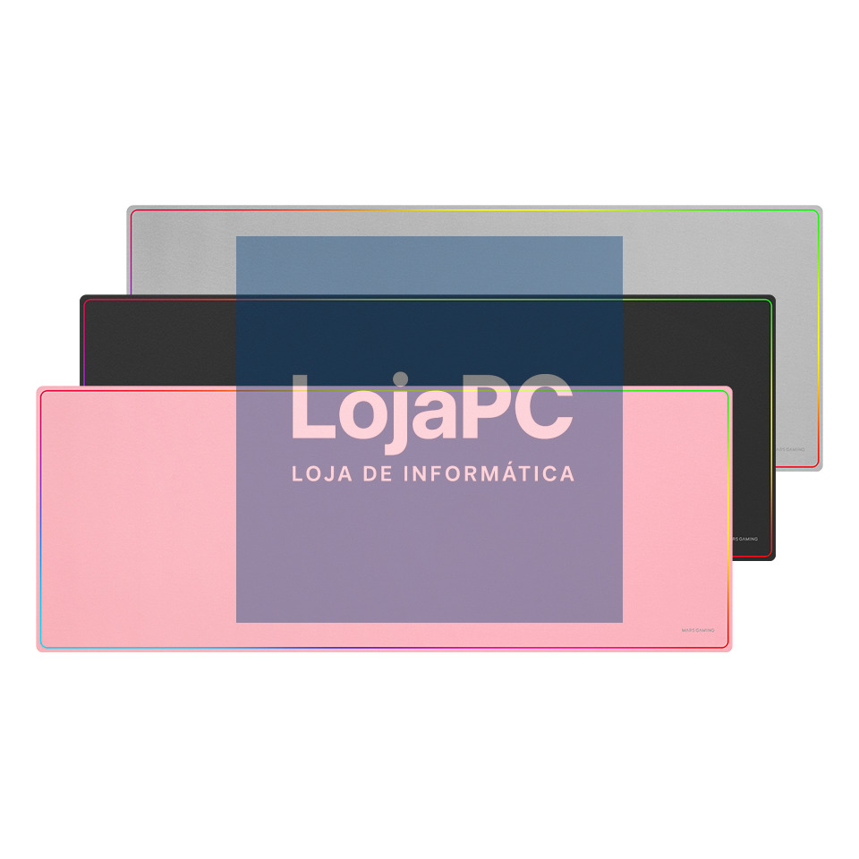 MARS GAMING MMP224 880x330MM XXL GAMING MOUSEPAD RAINBOW LINE EDGE DESIGN NANO-TEXTILE & NON-SLIP NATURAL RUBBER BASE PINK