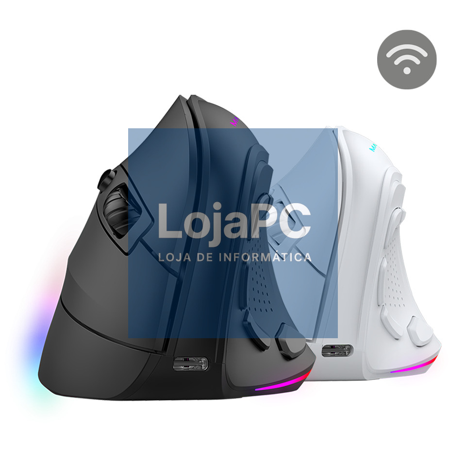 MARS GAMING MMSK TRI-MODE WIRELESS ERGONOMIC VERTICAL RGB GAMING MOUSE BLUETOOTH 2.GPRO & WIRED CONNECTION HUANO SWITCHES 9 BUTTONS