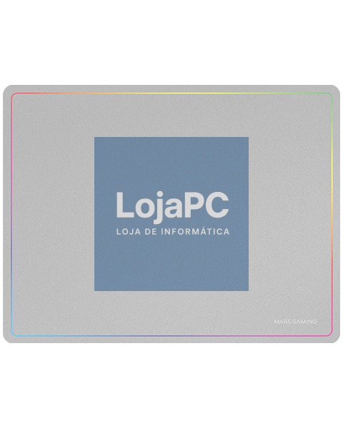 MARS GAMING MMP124 360X260MM GAMING MOUSEPAD RAINBOW LINE EDGE DESIGN NANO-TEXTILE & NON-SLIP NATURAL RUBBER BASE WHITE