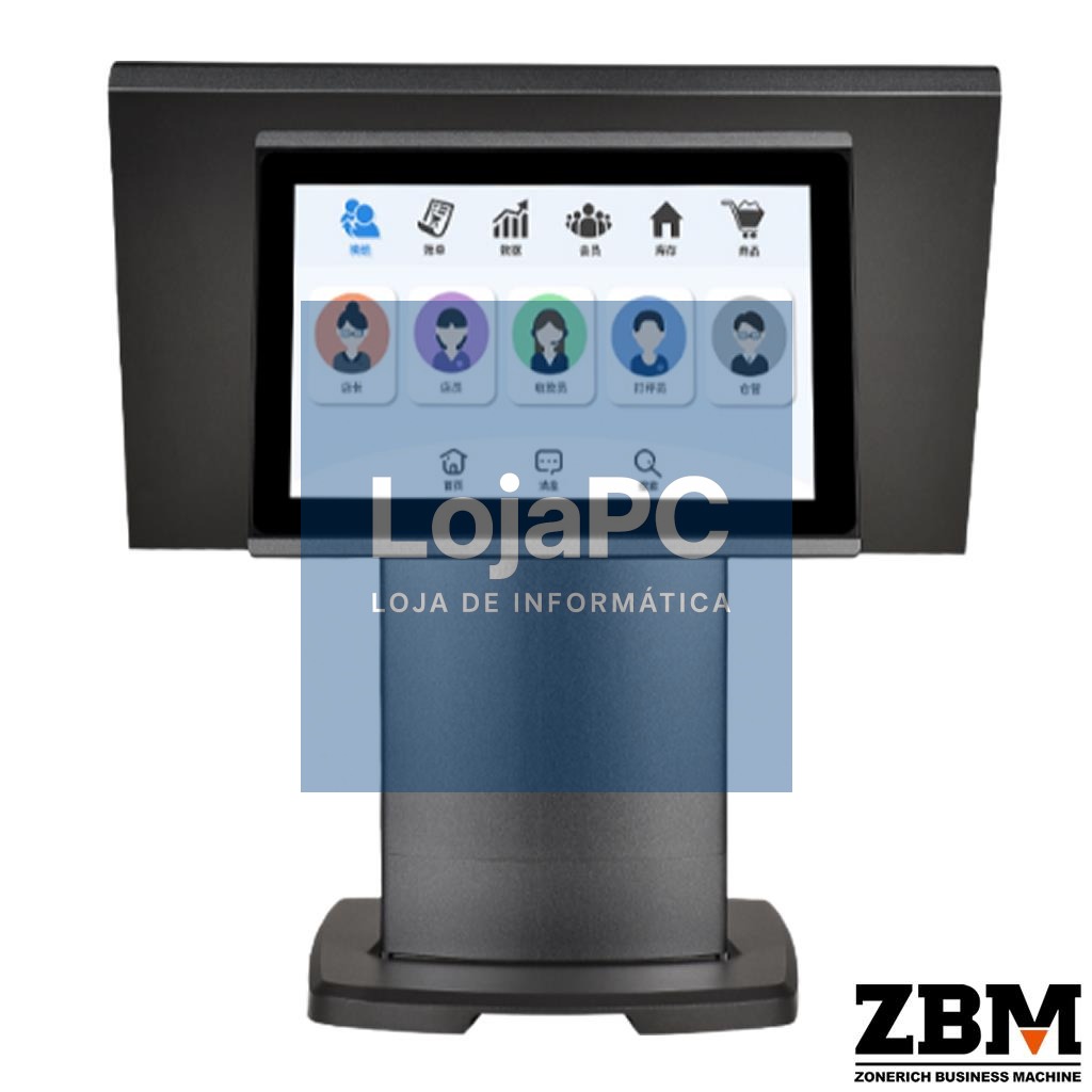 POS ZQ-T506 - Intel J6412 / DDR4 8GB / SSD 120GB / Touch 15.6"/ Display Cliente 10.1" / W11 PRO