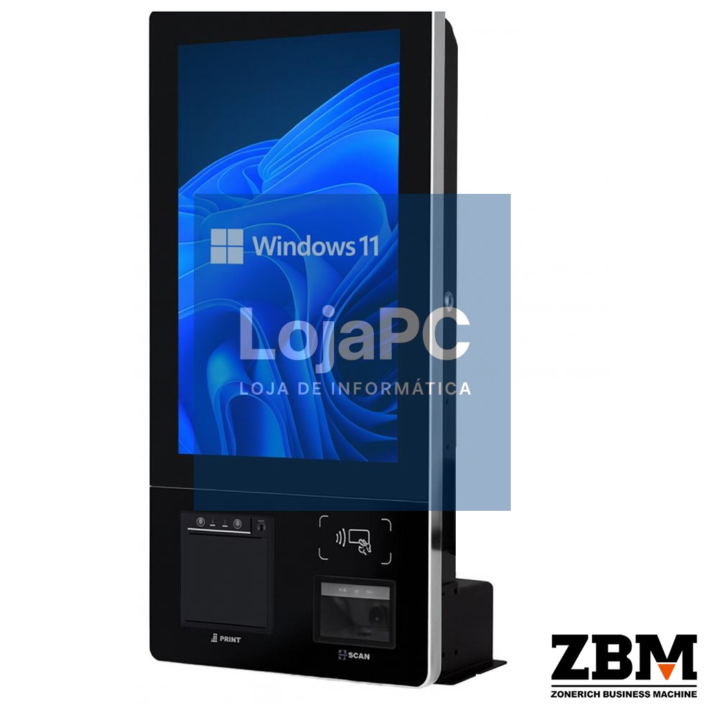 Quiosque ZQ-ST210 - Intel J6412 / DDR4 8GB / SSD 120GB / Impressora 80mm / NFC/ Leitor 2D / Touch 22" / W11 PRO