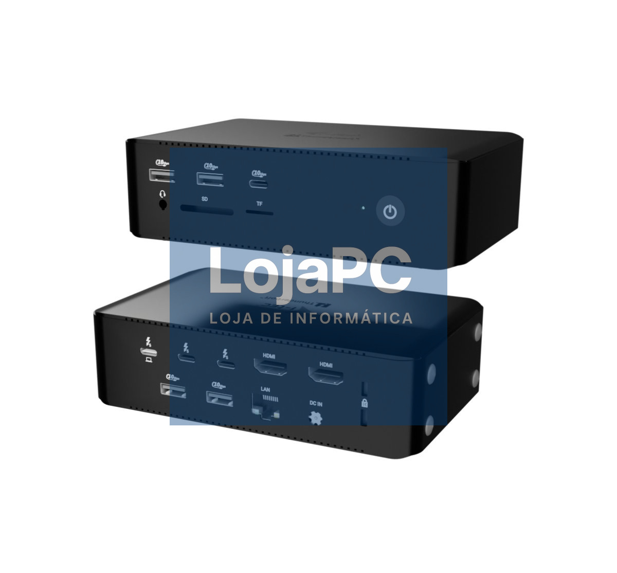 I-TEC Thunderbolt 5 Quattro Display DS 2xTB5 2xHDMI 1x2.5GLAN 1xAudio/Mic 1xUSB-C Gen2 4xUSB-A Gen2 SD+TF Cardreader PD 140W KL