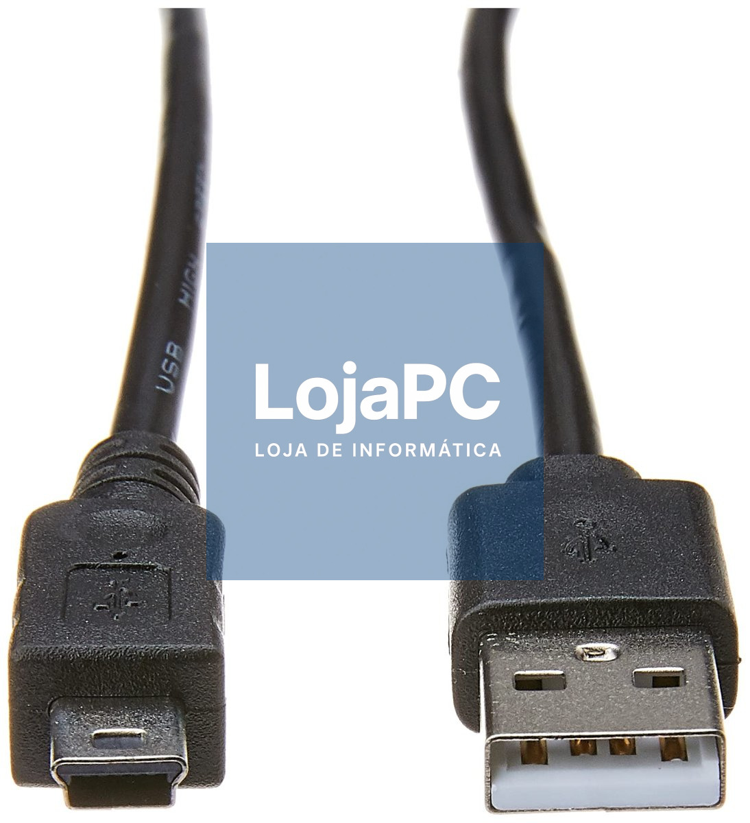Cabo USB 2.0 tipo A/mini B 12p 1.80m Preto