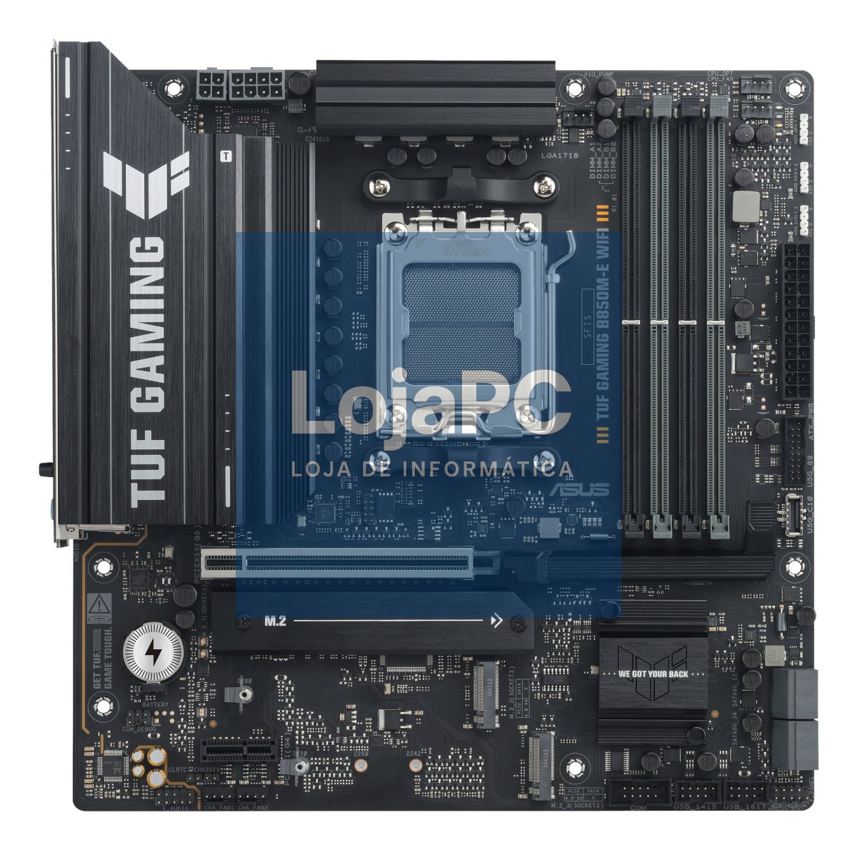 ASUS TUF GAMING B850M-E WIFI AMD AM5 mATX motherboard 4xDDR5 PCIe 5.0 3xM.2 1xHDMI 1xDisplayPort 4xSATA
