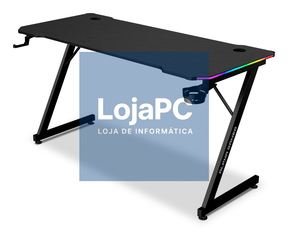 ALPHA GAMER Gemina RGB Black Gaming Desk