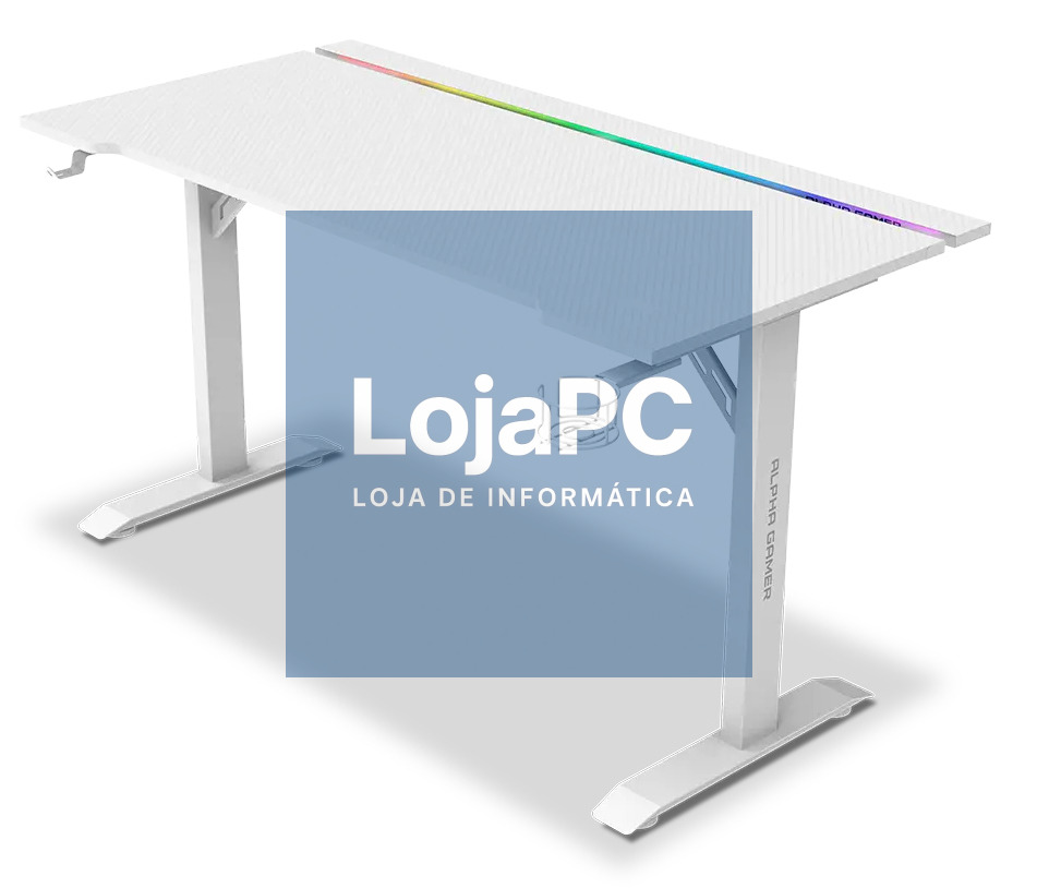 ALPHA GAMER Starla RGB White Gaming Desk