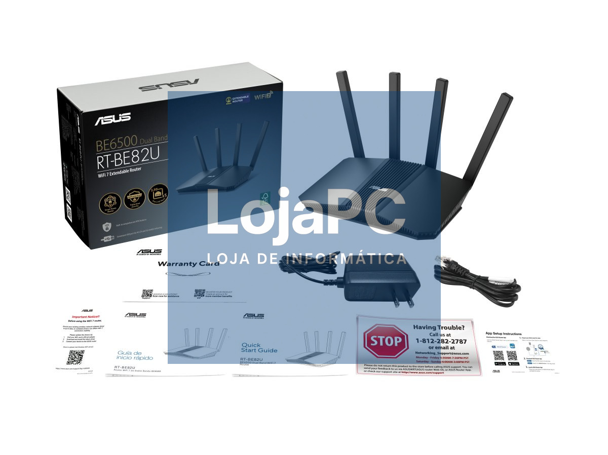 ASUS RT-BE82U Dual-band WiFi 7 802.11be Smart AiMesh Extendable Router 6500 Mbps Five 2.5GbE ports Up to 3 SSIDs for IoT Device