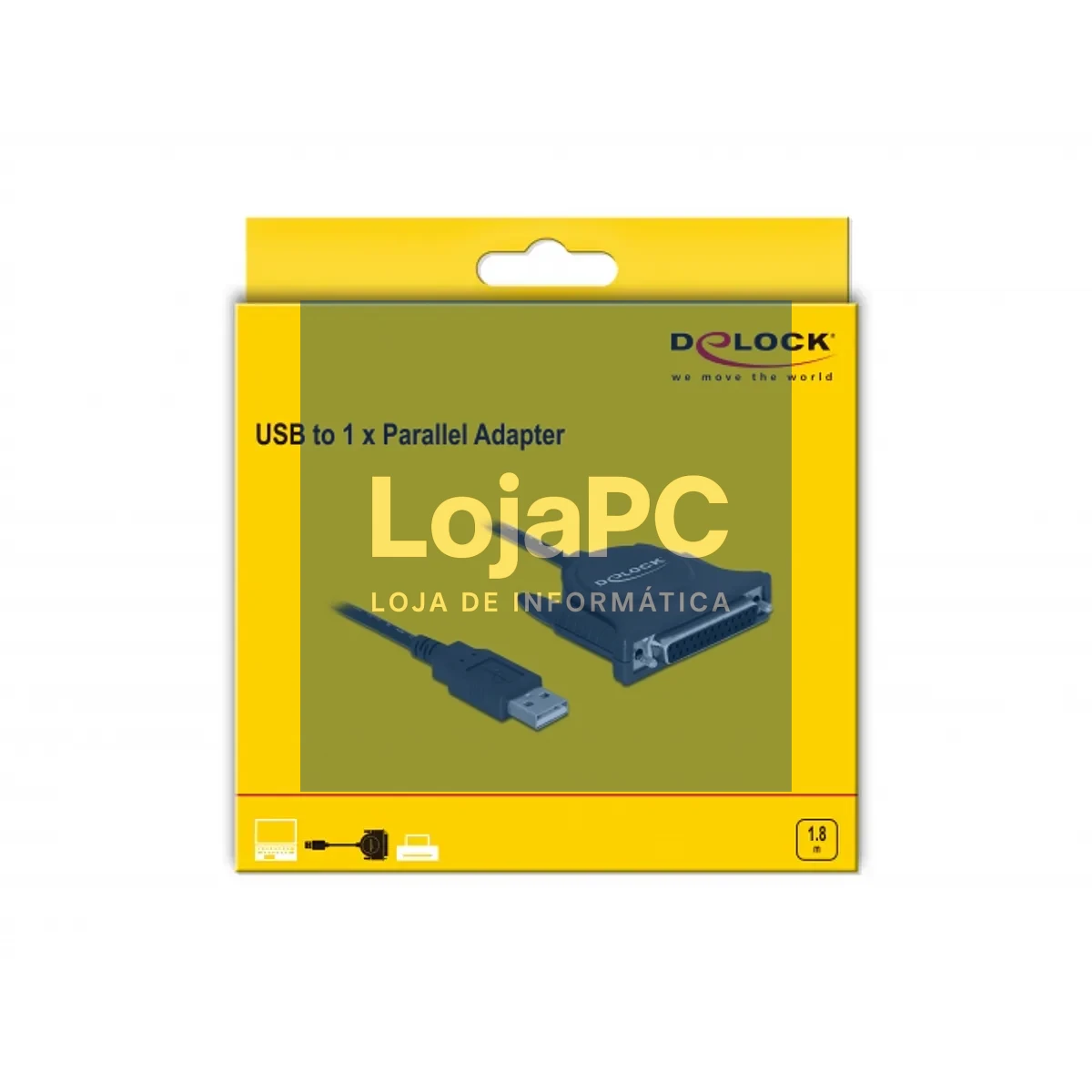 Adaptador USB Paralelo 25 Delock 0.80m Preto