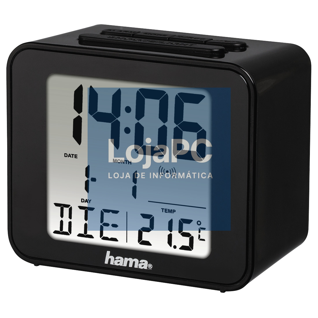 HAMA Cube Radio Alarm Clock Black