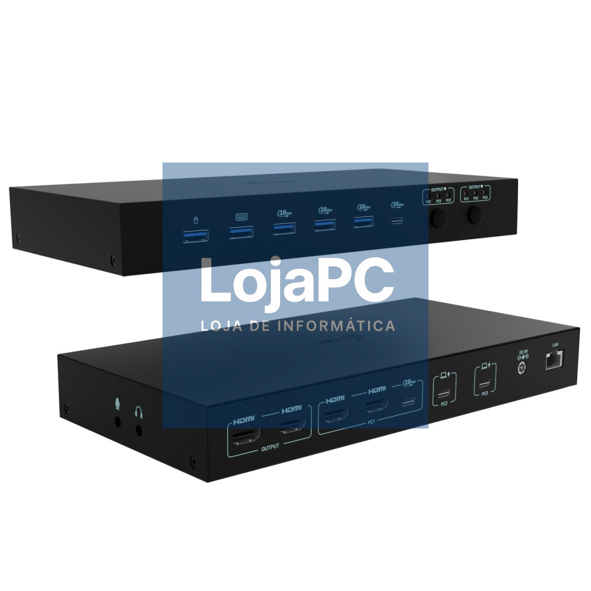 I-TEC USB-C KVM Docking station for 3 Hosts 2xHDMI 1xGLAN 1xUSB-C Gen2 3x USB-A Gen2 2x USB-A 1.1 1xAudio 1xMic PD 1x 92W/2x 65W