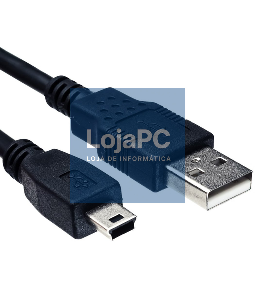 Cabo USB 2.0 tipo A/SuperminiB 4p 1.80m Preto — imagem 2