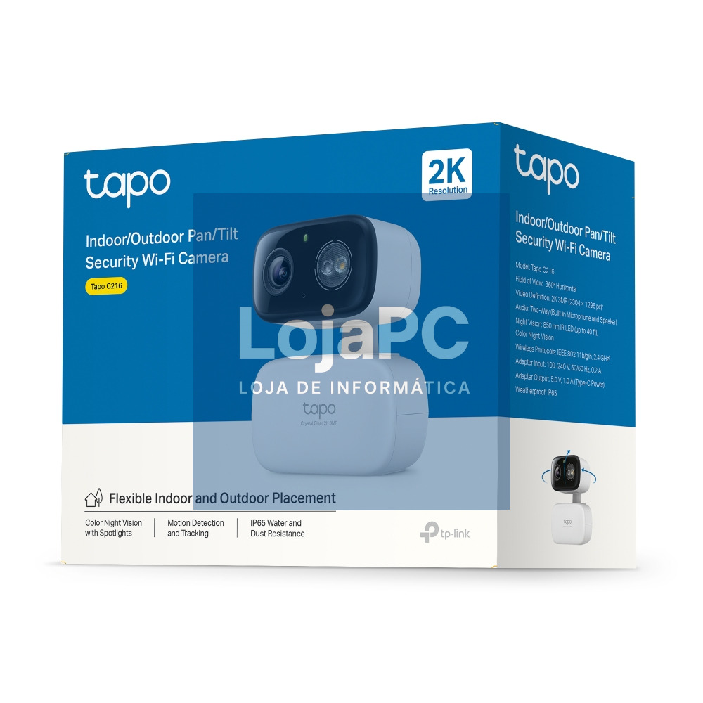 TP-LINK Indoor/Outdoor Pan/Tilt Security Wi-Fi Camera 2K 2304x1296 2.4GHz