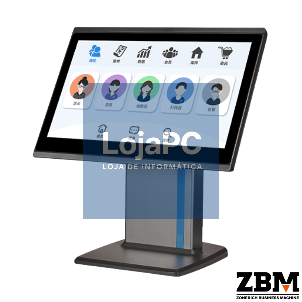 POS ZQ-T506 - Intel I5 7300U / DDR4 8GB / SSD 120GB / Touch 15.6" / Alluminium / Windows 11 Pro