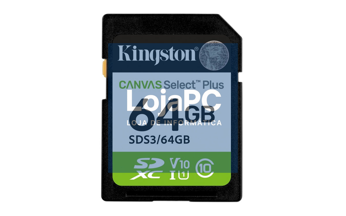KINGSTON 64GB SDXC Canvas Select Plus Gen3 100MB/s C10 UHS-I U1 V10