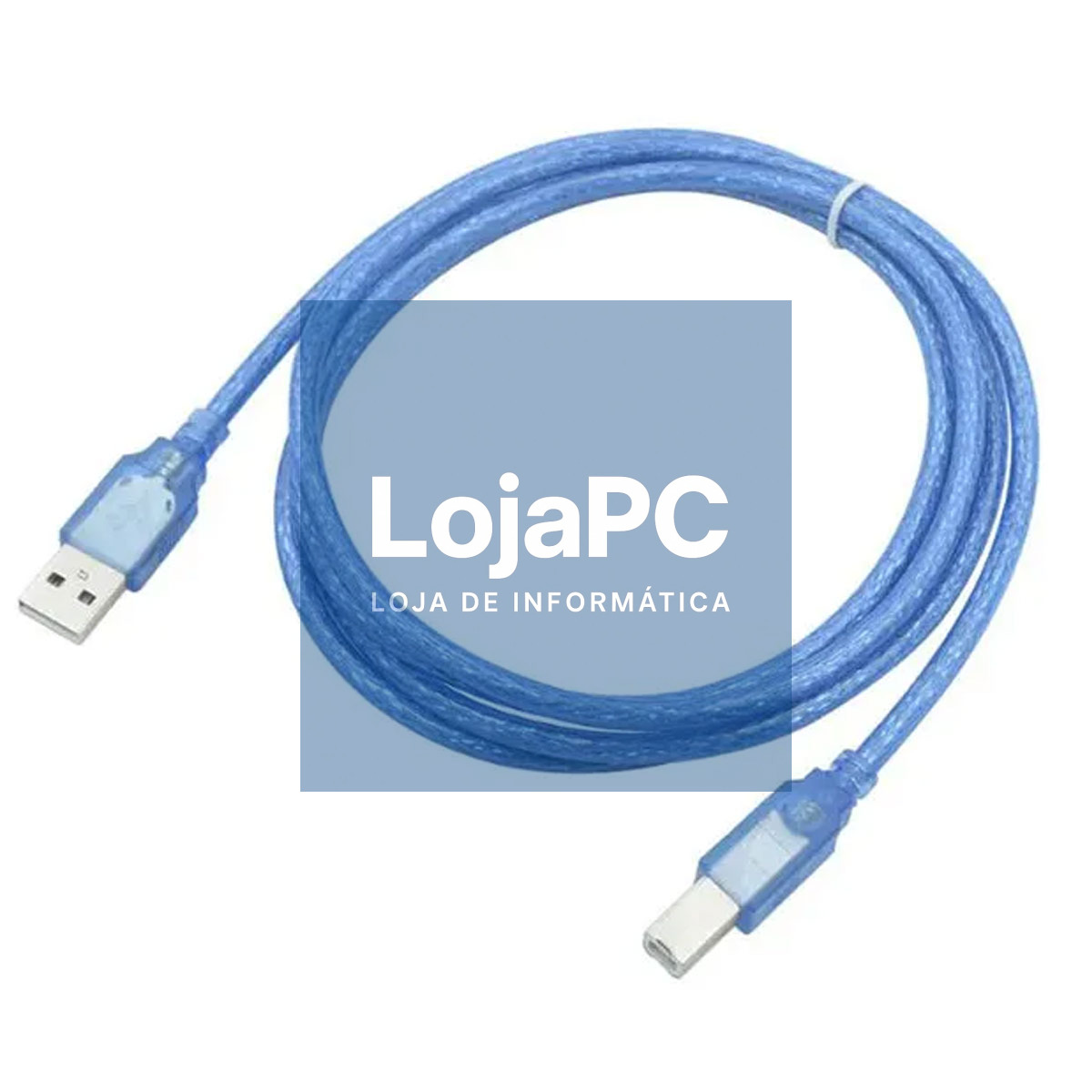 Cabo USB tipo A/B M/M 0.50m Transparente — imagem 2