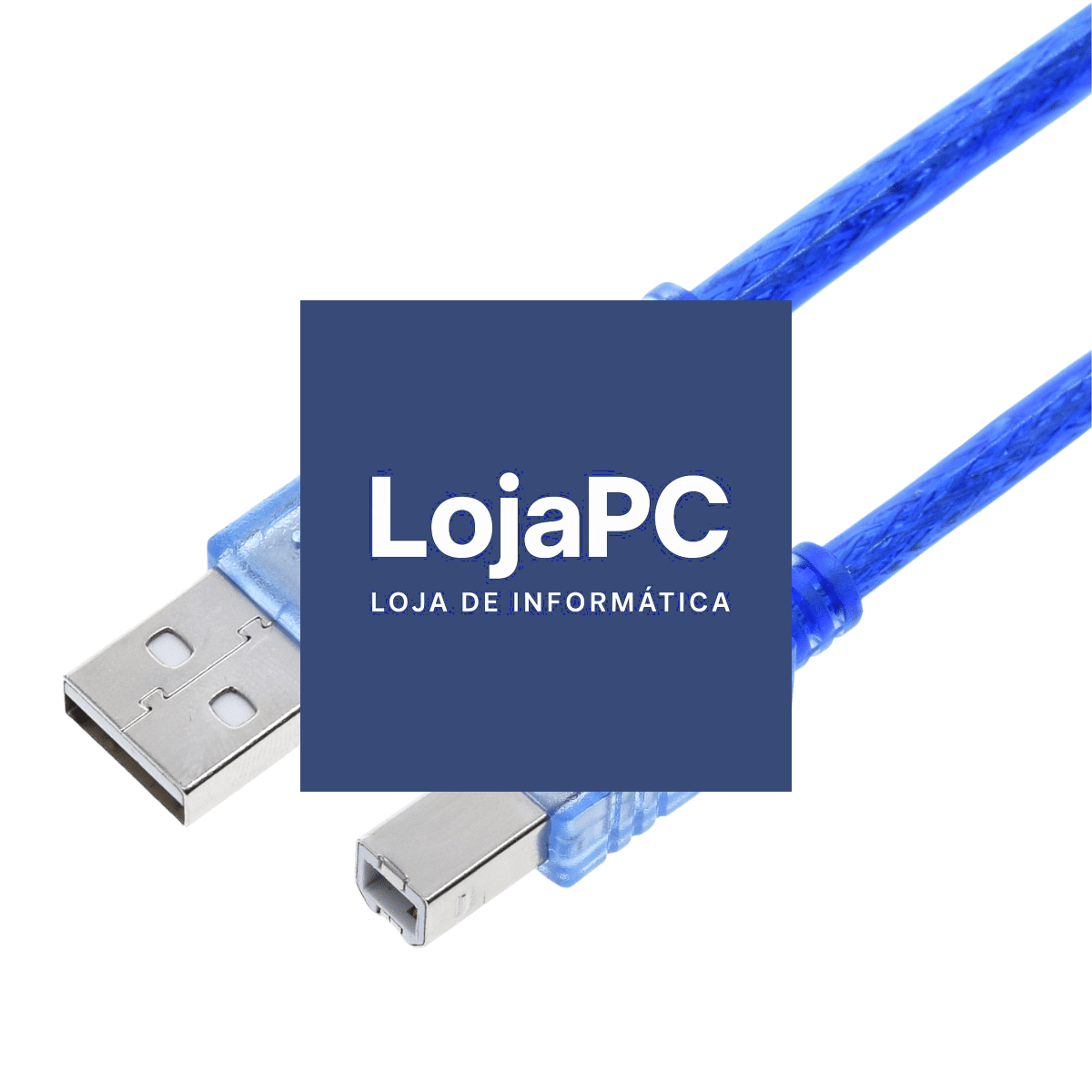 Cabo USB tipo A/B M/M 0.50m Transparente