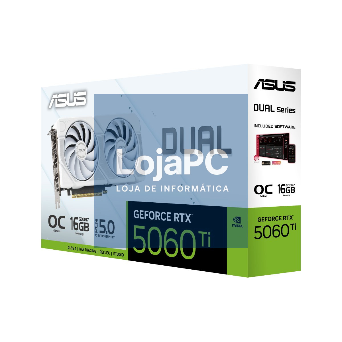 ASUS Dual GeForce RTX 5060 Ti 16GB GDDR7 White OC Edition PCIe 5.0 DLSS 4 HDMI 2.1b DisplayPort 2.1b