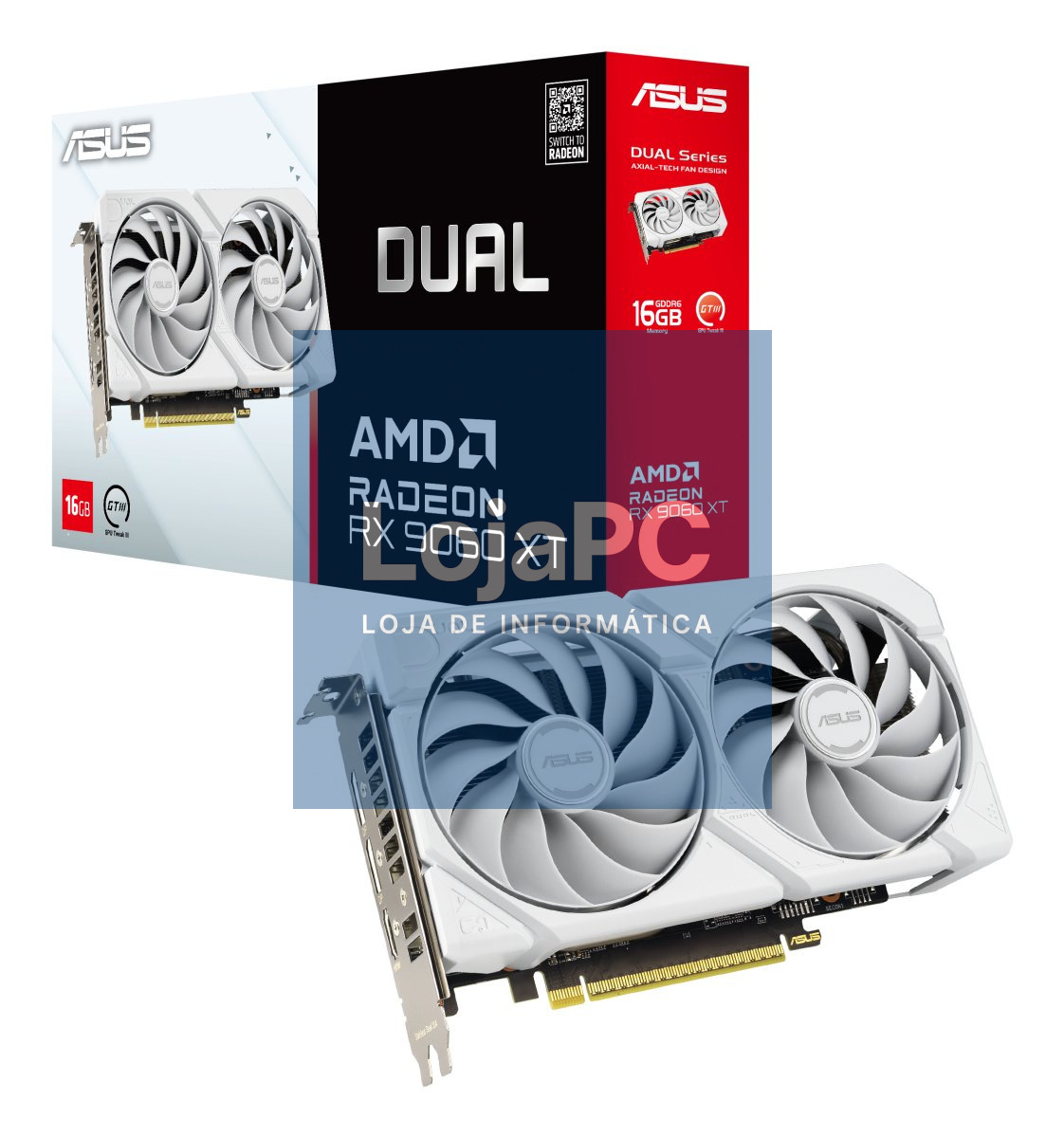 ASUS DUAL RX9060XT 16GB GDDR6 2xDP 1xHDMI WHITE