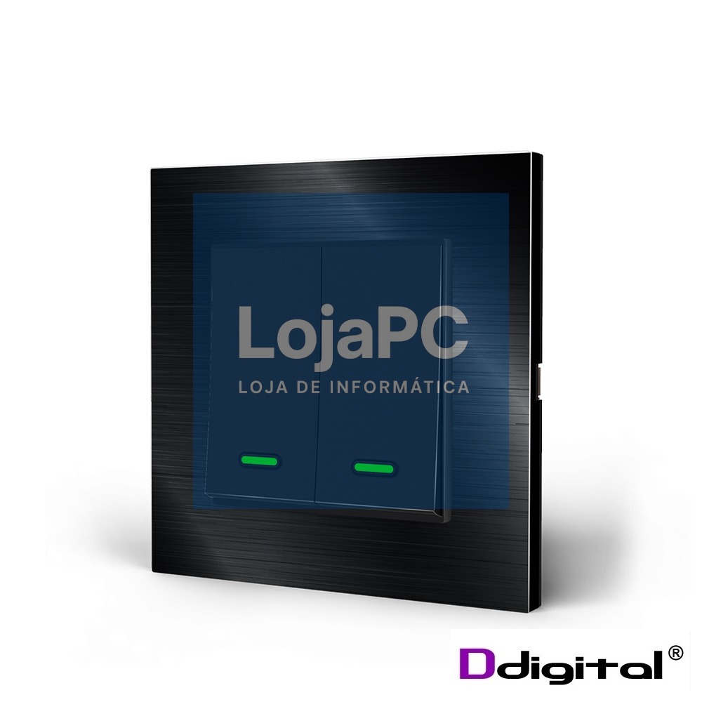 Interruptor Inteligente Wi-FI 2 Botões Alexa Preto