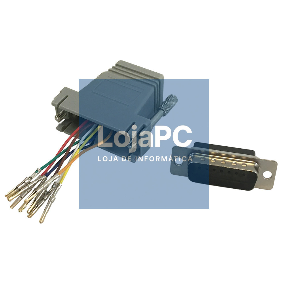 Adaptador RJ45 F/DB15 M Cinza