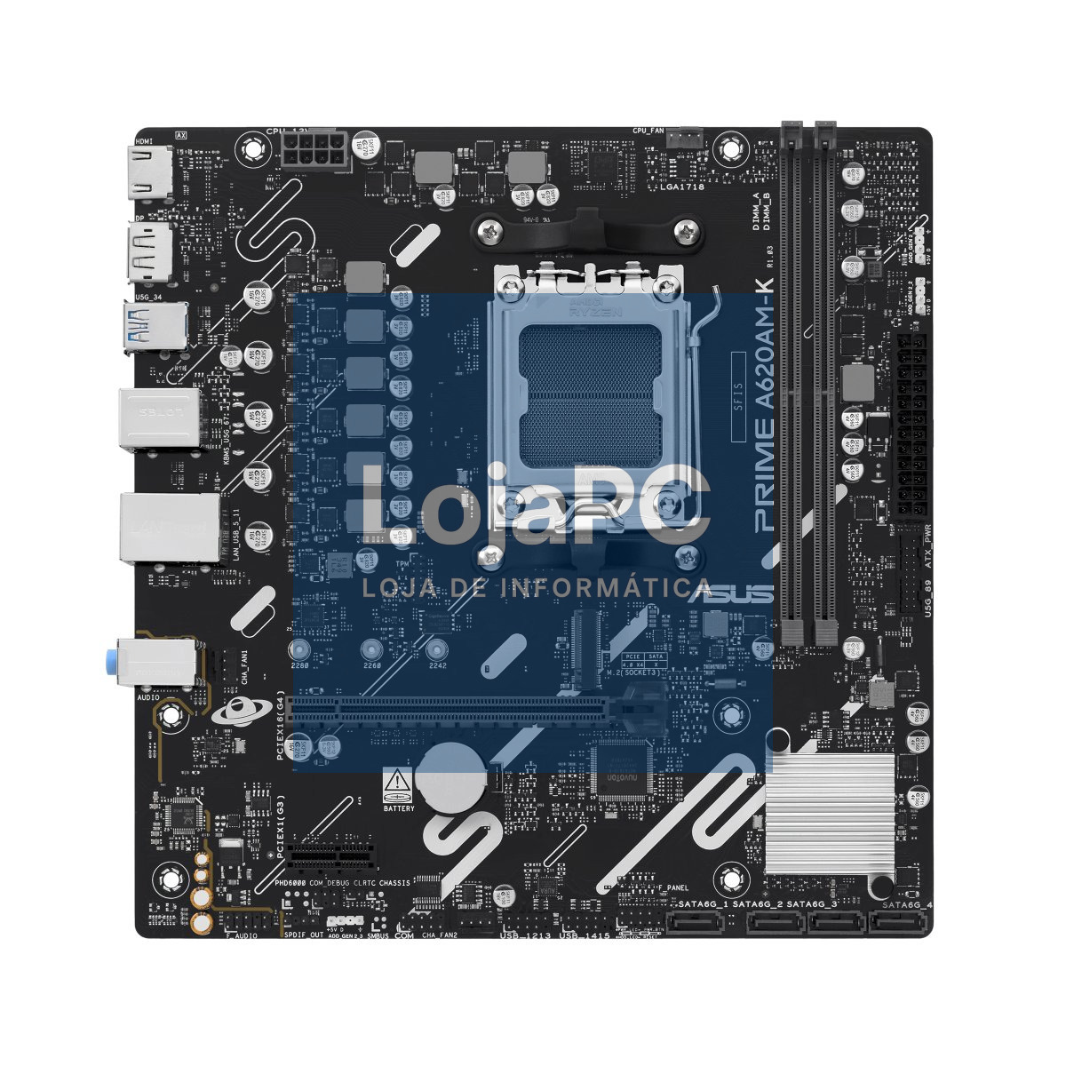 ASUS AMD A620A mATX motherboard 2xDDR5 1xHDMI 2.1 1xDP 1.4 1xM.2 4xSATA