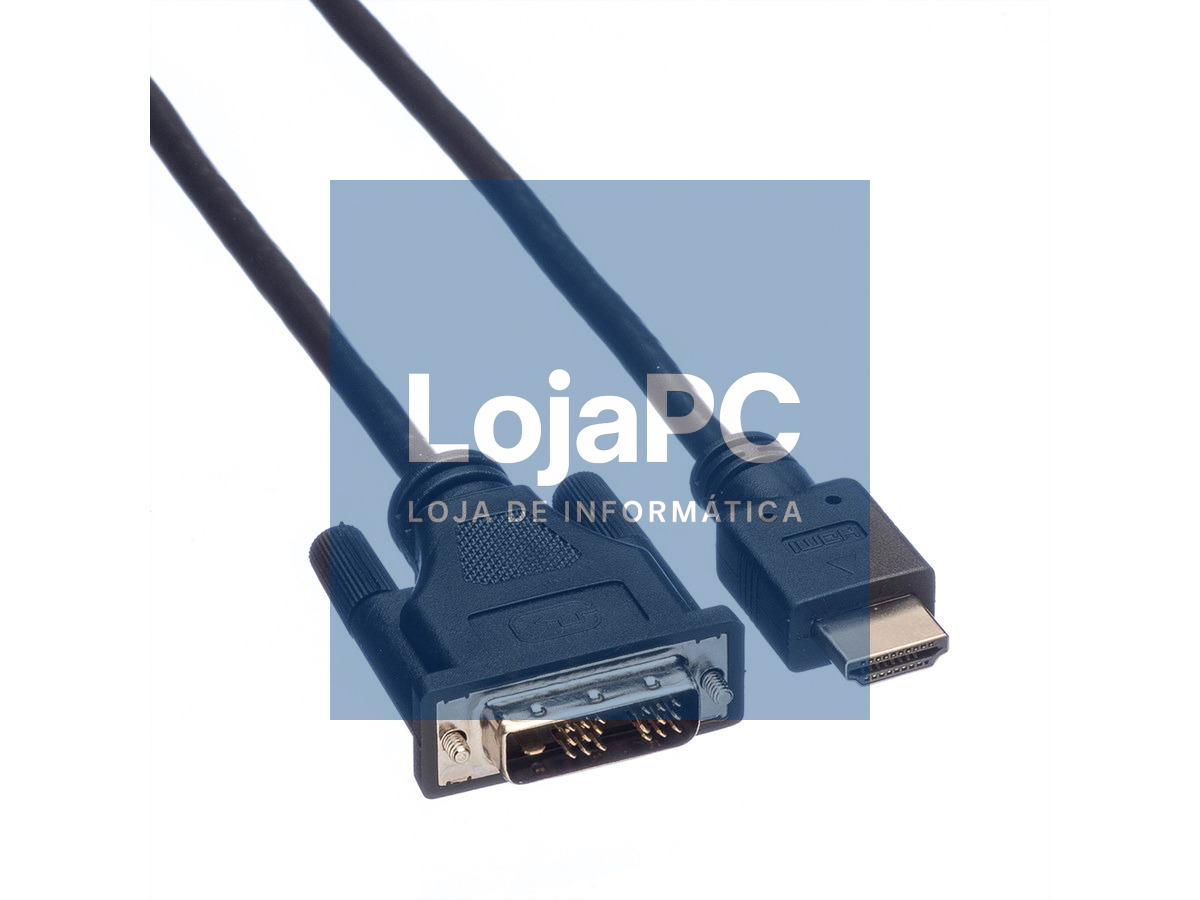 Cabo HDMI M/DVI M 18+1 male 2.0m Preto