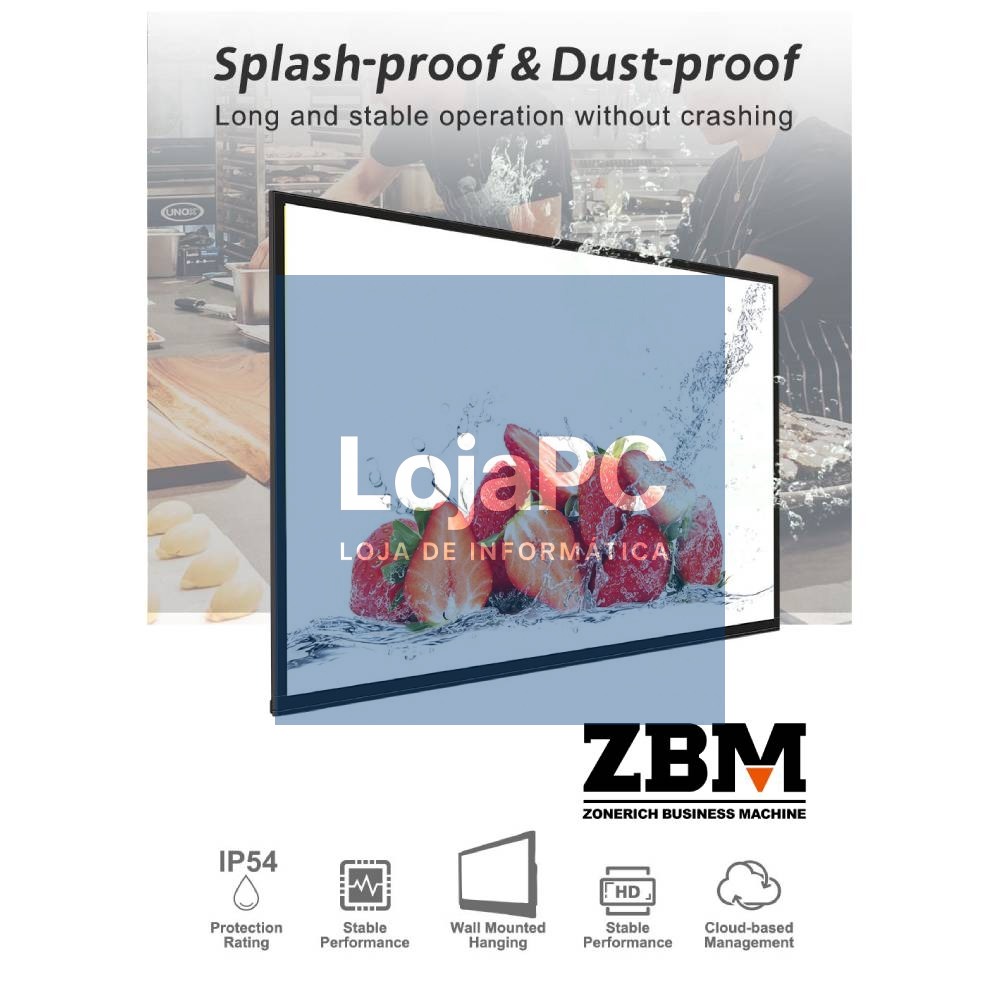 Digital Signage ZBM 43" Android - ZQ-SK50 C/Software Digital Signage Gratuito em Cloud