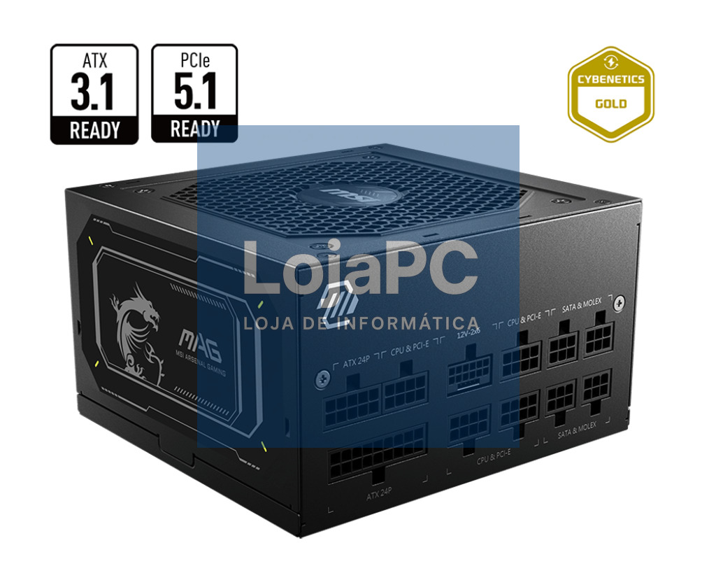 MSI MAG A750GL PCIE5 II 750W Plus Gold ATX3.1 PFC Activ Power Supply
