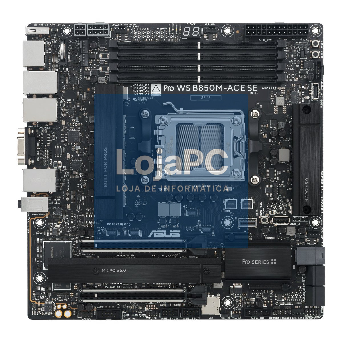 ASUS Pro WS B850M-ACE SE AM5 AMD Micro-ATX motherboard 4xDDR5 PCIe 5.0 2xM.2 1xHDMI 2xDisplayPort 1xVGA 4xSATA