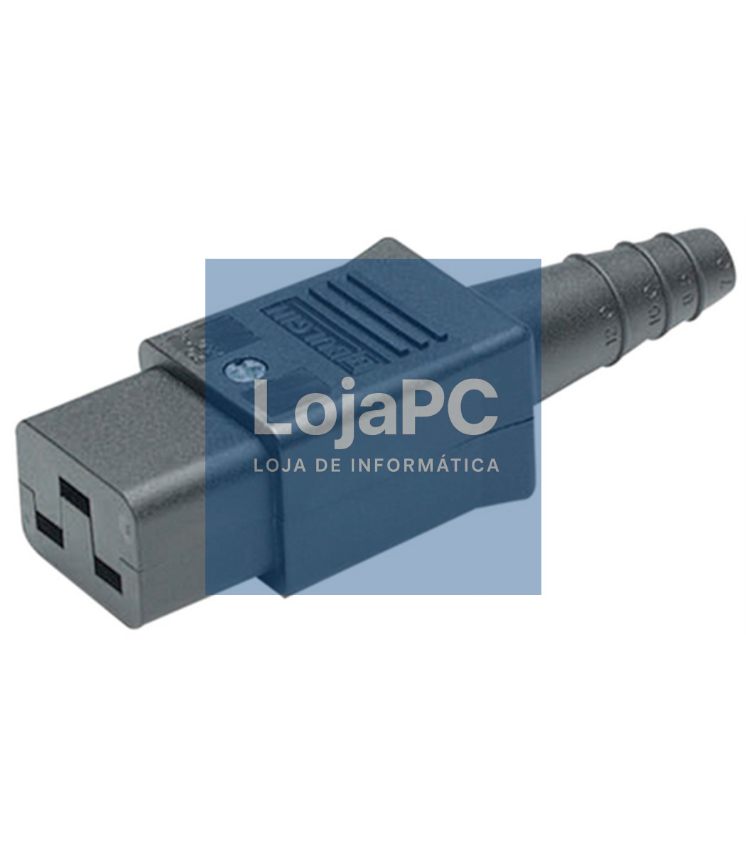 Conector alimentação p/cabo IEC C14(Macho) Preto