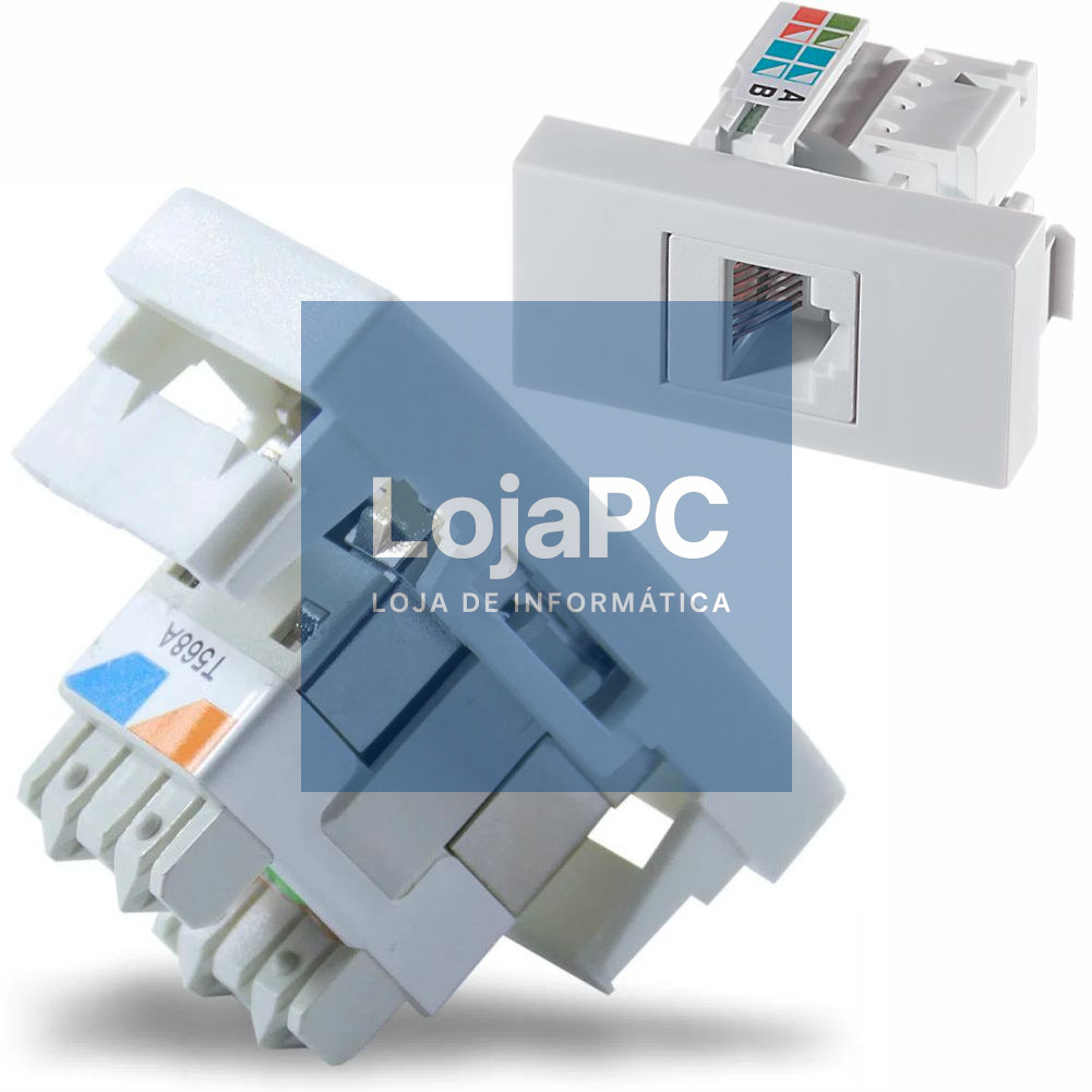 Tomada superficie 2 x RJ45 UTP Fêmea Branco
