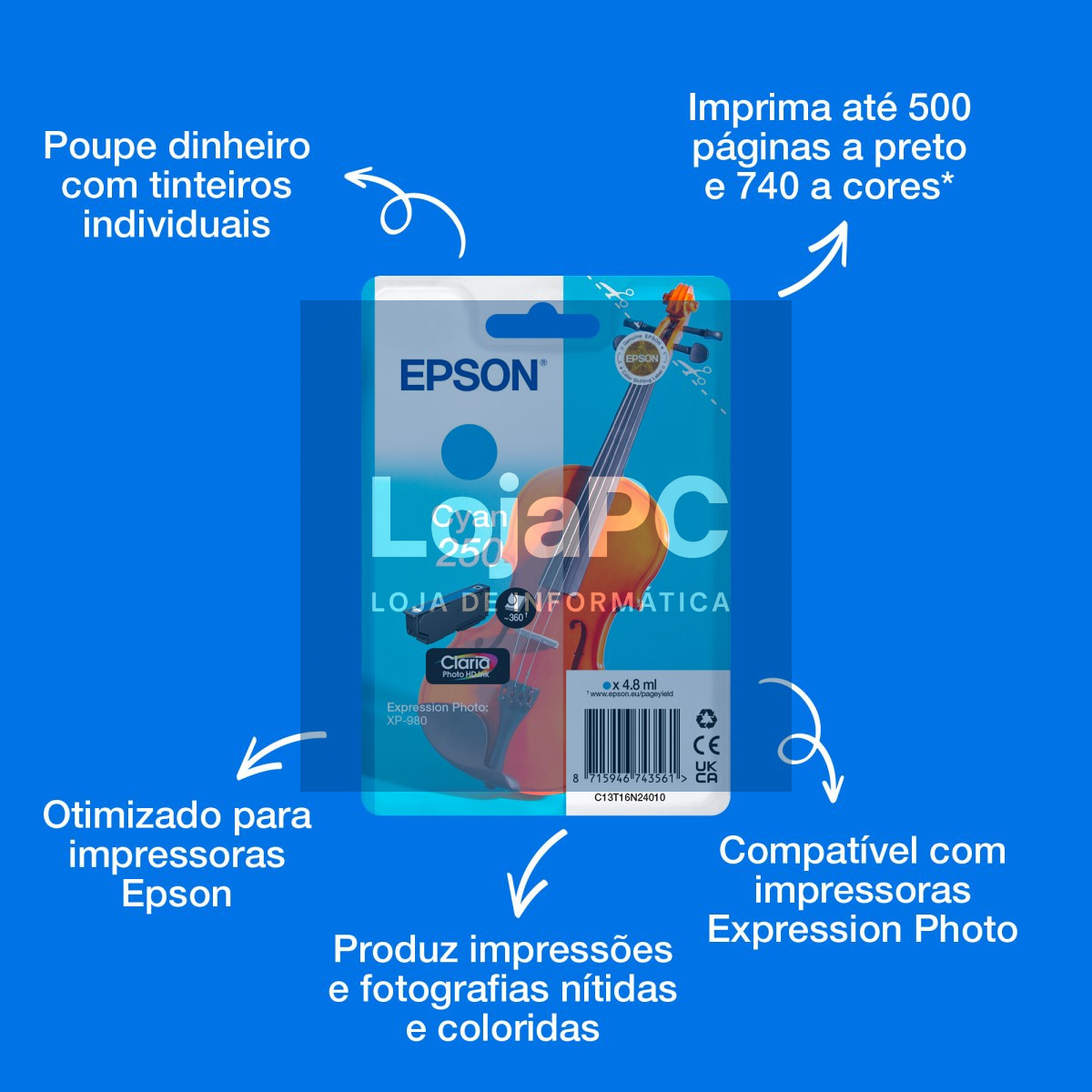 EPSON Singlepack Cyan 250 ink