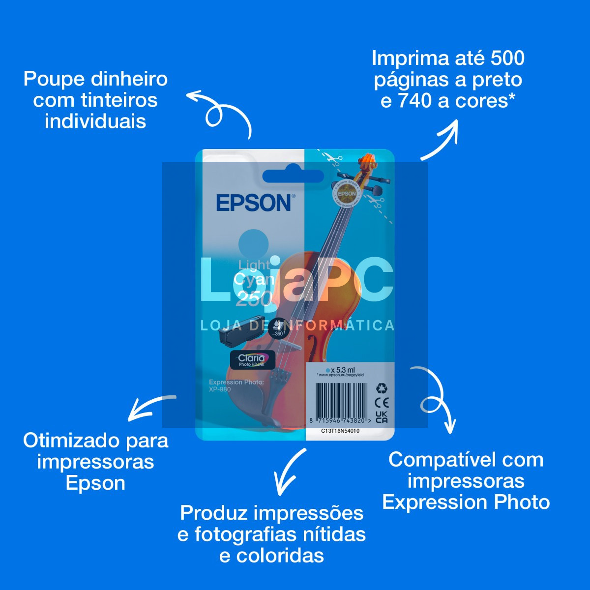 EPSON Singlepack Light Cyan 250 ink