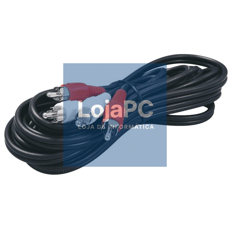 Cabo 3x RCA M / 3x RCA M 2,5 mts Preto