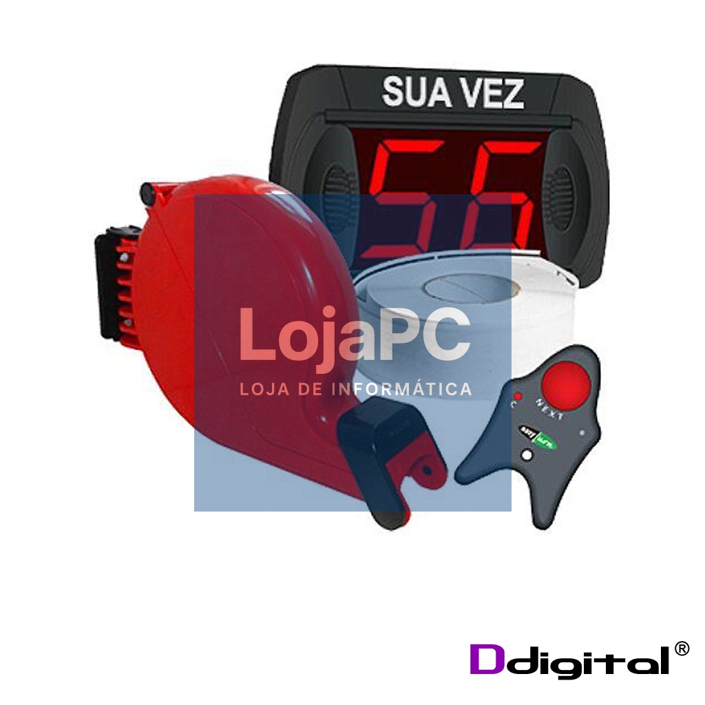 Kit Gestão de Filas ( Dispensador Senhas + Comando + Ecrã )