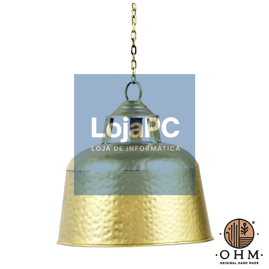 Candeeiro Ox em Metal Dourado Martelado
