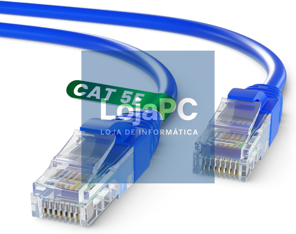 Chicote UTP RJ45 Cat5e 0.50m Azul